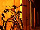 Bicycle in a dark alley