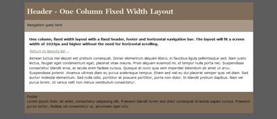 Single column fixed width layout